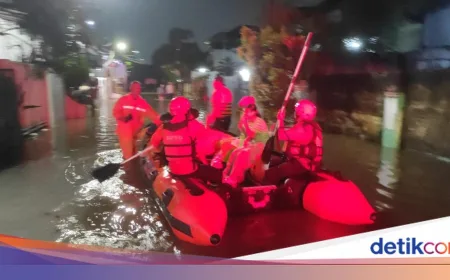 Banjir Pondok Hijau Tangsel Masih Parah, Warga Dievakuasi Pakai Perahu Karet