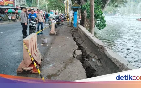Talud Dermaga Telaga Ngebel Longsor, Kerugian Capai Rp 20 Juta