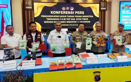 Dua Warga Bontang Diringkus di Sangatta Bawa 11 Kg Sabu, Begini Kronologinya