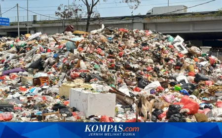 Tumpukan Sampah Setinggi 2 Meter Meluber di TPS Waduk Cincin Akibat Longsor Bantargebang