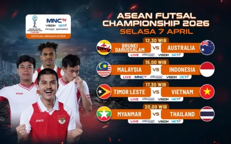 Jadwal Siaran Langsung Piala AFF Futsal 2026: Timnas Indonesia vs Malaysia Hari Ini