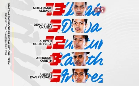 Hasil Babak Pertama Timnas Futsal Indonesia vs Malaysia di Piala AFF Futsal 2026: Skor 0-0