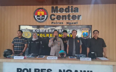 Polres Ngawi Tangkap Pelaku Pengeroyokan Pemotor Viral di Media Sosial