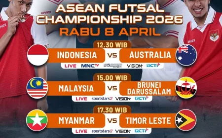 Jadwal Piala AFF Futsal 2026 Hari Ini: Timnas Indonesia Vs Australia Adu Kuat di Grup B