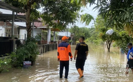 Banjir Bengkulu Tengah 2026: 219 KK Terdampak, Air Mulai Surut