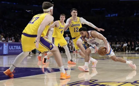 Lakers Melorot ke Posisi Empat Setelah Kalah Telak dari Thunder