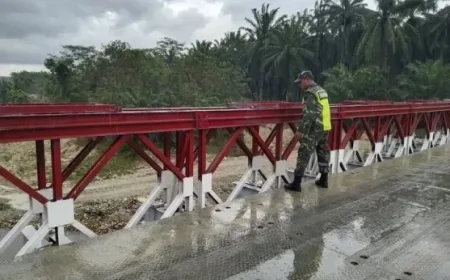 Babinsa Kodim 0103/Aut Perkuat Patroli Infrastruktur Pasca Banjir di Aceh Utara
