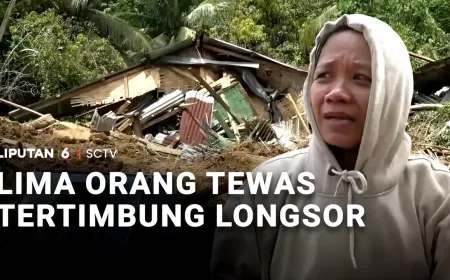 Lima Orang Tewas Tertimbun Longsor, Evakuasi dan Penanganan Darurat Dilakukan
