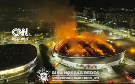 Kebakaran Besar Melanda Stadion Olimpiade Brasil, Ini Penampakannya