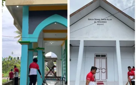 Lapas Wahai Gelar Bakti Sosial Bersih-Bersih Tempat Ibadah Sambut HBP ke-62