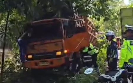 Kecelakaan Truk Batu Bara di Sitinjau Lauik: Sopir Luka Usai Rem Blong