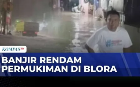 Banjir di Blora Rendam Permukiman, Air Capai Ketinggian 1 Meter