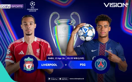 Link Live Streaming Liverpool vs PSG Perempatfinal Liga Champions 2025-2026 di Vision+