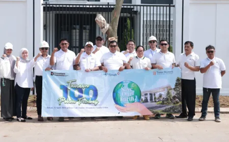 Timah Properti Tanam 100 Pohon Trembesi di Bekasi Perkuat Hunian Hijau