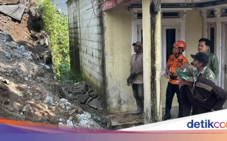 Longsor 3,5 Meter Terjang Sukaharja Bogor, 1 Orang Luka dan Rumah Terancam
