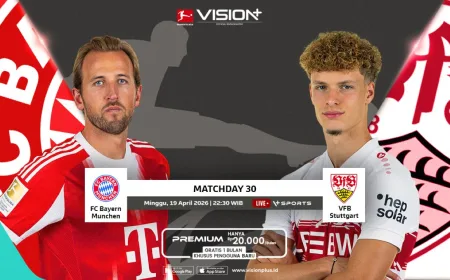 Jadwal dan Link Streaming Bayern Munich vs Stuttgart Bundesliga 2025-2026 Live Vision+