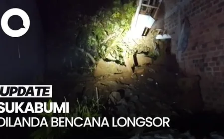 Longsor di Sukabumi Tewaskan Satu Wanita, Hujan Deras Jadi Pemicu