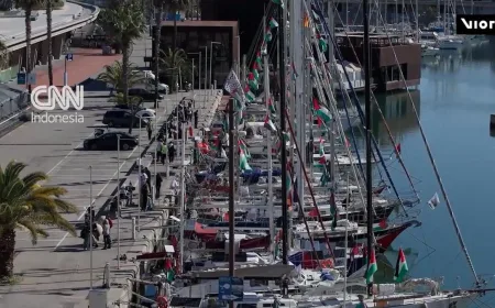 Armada Global Sumud Berlayar dari Barcelona Menuju Gaza untuk Tembus Blokade Israel