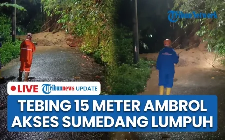 Longsor Tebing 15 Meter di Sumedang Lumpuhkan Akses Wisata Kebun Teh Cisoka