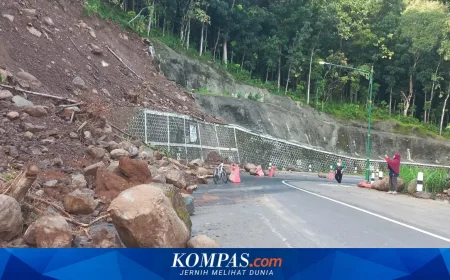 Longsor Susulan Tutup 70% Jalan Baru Clongop Gedangsari-Klaten, Buka Tutup Berlaku