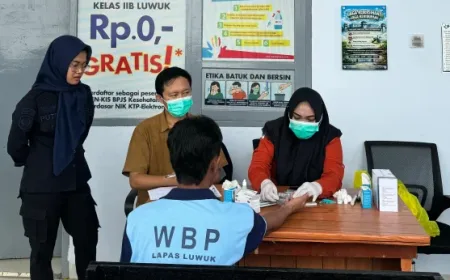 Lapas Luwuk Perkuat Deteksi Dini Penyakit dengan Skrining Kesehatan Warga Binaan