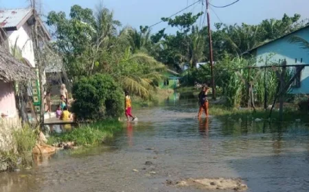 Banjir Deliserdang Terjang, 35 Jiwa Terpaksa Mengungsi akibat Tanggul Jebol