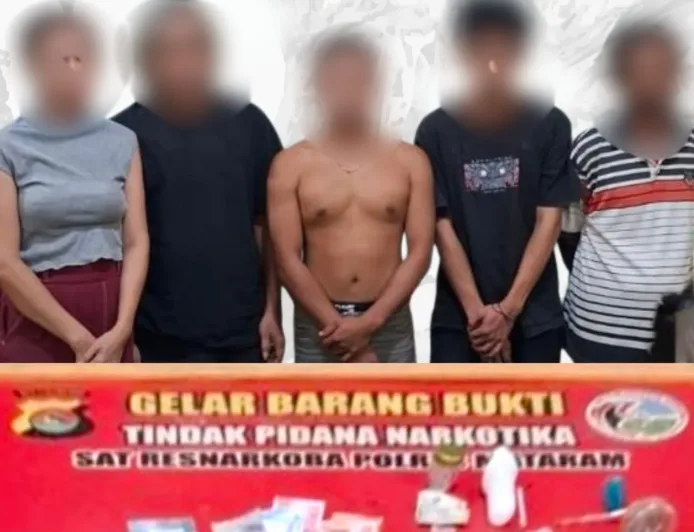 Penggerebekan Pesta Narkoba di Mataram, 5 Terduga Diamankan Bersama Sabu dan Alat Hisap