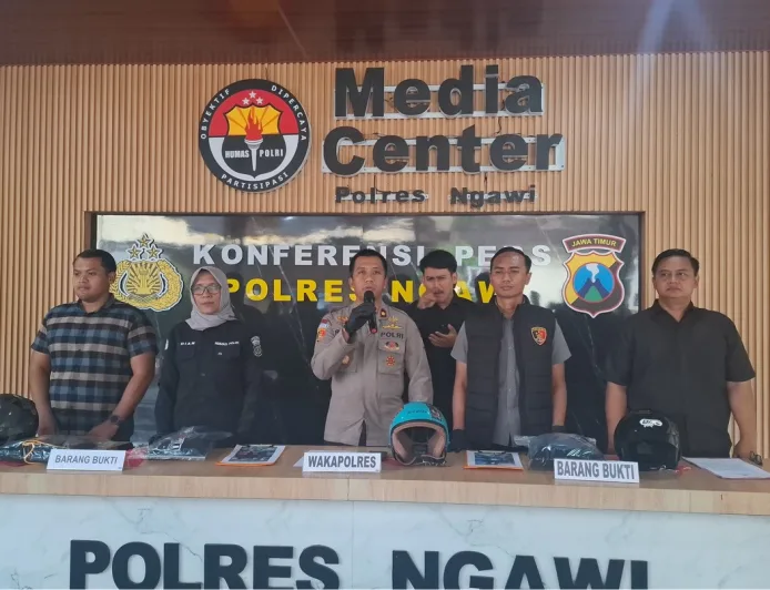 Polres Ngawi Tangkap Pelaku Pengeroyokan Pemotor Viral di Media Sosial