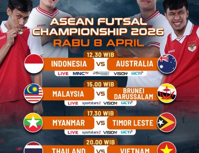 Jadwal Piala AFF Futsal 2026 Hari Ini: Timnas Indonesia Vs Australia Adu Kuat di Grup B
