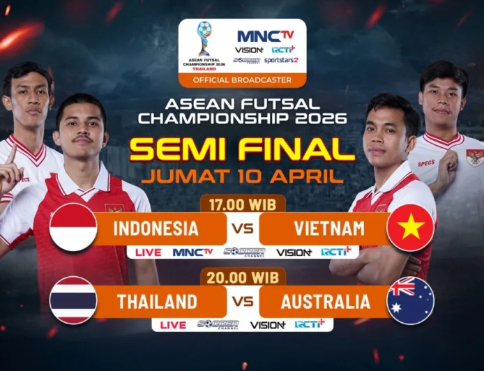 Jadwal Siaran Langsung Timnas Futsal Indonesia vs Vietnam Semifinal Piala AFF 2026 di MNCTV
