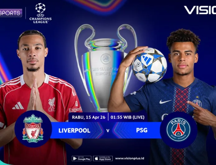Link Live Streaming Liverpool vs PSG Perempatfinal Liga Champions 2025-2026 di Vision+