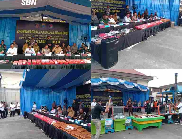 Polrestabes Medan Musnahkan 102 Kg Narkoba dan Tangkap 3 Kurir Jaringan Lintas Daerah