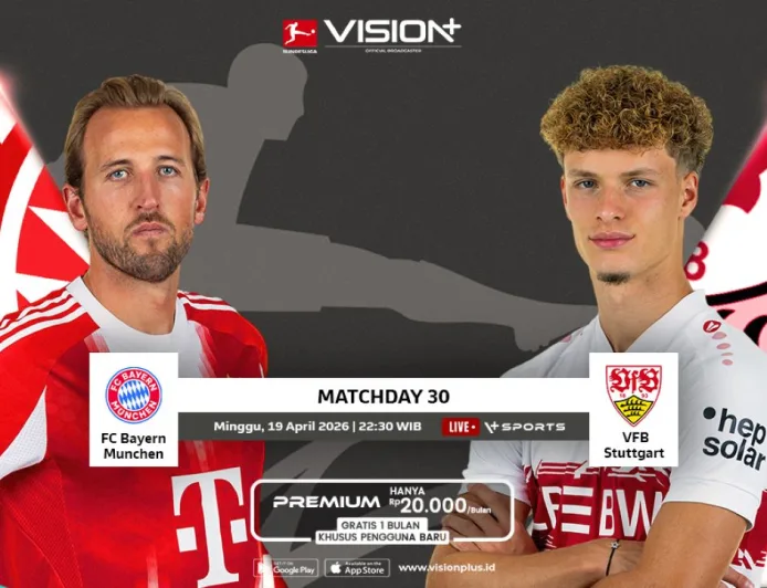 Jadwal dan Link Streaming Bayern Munich vs Stuttgart Bundesliga 2025-2026 Live Vision+
