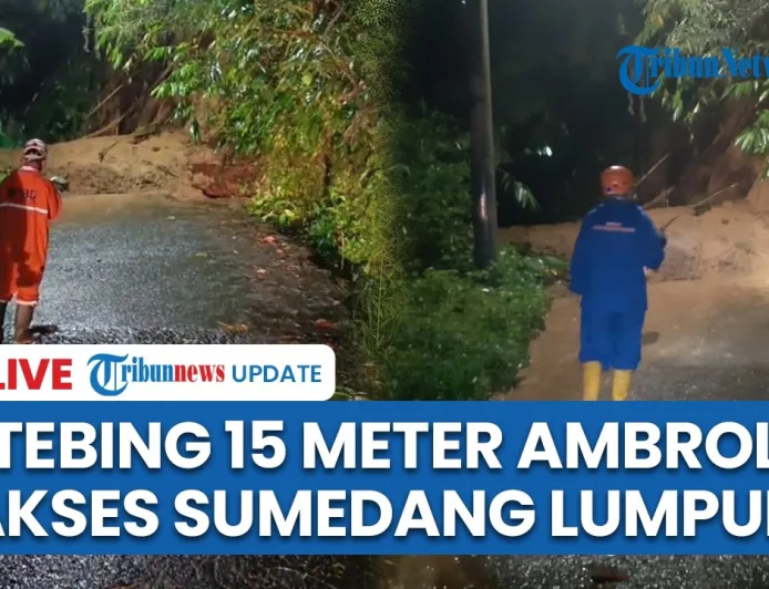 Longsor Tebing 15 Meter di Sumedang Lumpuhkan Akses Wisata Kebun Teh Cisoka