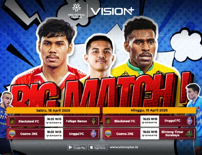 Jadwal dan Link Live Streaming Vision+ Pekan 9 Pro Futsal League Indonesia 2025-2026