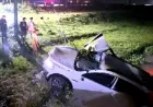 Kecelakaan Mobil Chevrolet Tercebur Saluran Irigasi di Grobogan, 1 Tewas