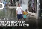 Banjir Rob Rendam 4 Desa Pesisir Sedati Sidoarjo, Ketinggian Air 20 cm