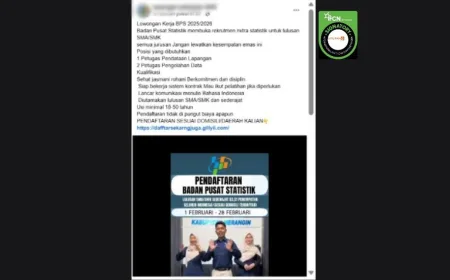 Hoaks Catut Nama BPS: Waspada Link Palsu Pendaftaran Petugas Sensus 2026