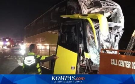 Kecelakaan Bus Study Tour SMPN 2 Brangsong di Tol Cipali Tewaskan 1 Orang