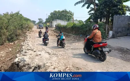 Jalan Longsor di Kali CBL Bekasi, Warga Mendesak Perbaikan Permanen Segera Dilakukan