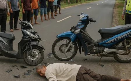 Kecelakaan Maut Vario vs Smash di Bojonegoro, Petani 67 Tahun Tewas di Tempat