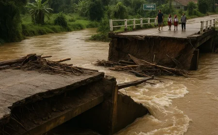Jembatan Putus di Jasinga Bogor Akibat Banjir, Akses Warga dan Sekolah Terhambat