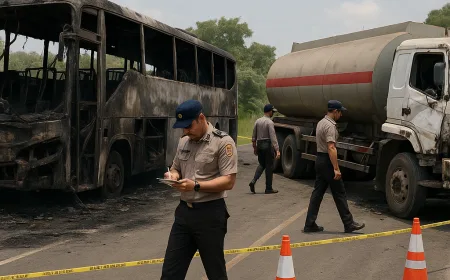 Polisi Ungkap Dugaan Penyebab Kecelakaan Bus ALS Vs Truk Tangki di Muratara