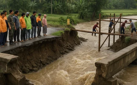 Dua Jembatan di Ponorogo Putus Akibat Banjir, Akses 3 Dukuh Terisolasi Sementara