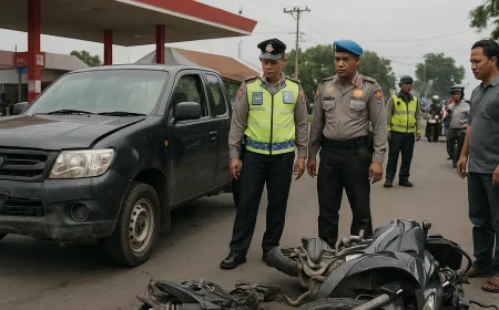 Kecelakaan Maut Pikap vs Motor di Lamongan, 2 Pengendara Motor Tewas