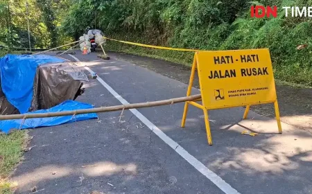 Tergerus Longsor, Jalan Getakan-Bakas di Klungkung Terancam Putus