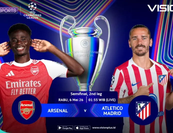 Jadwal dan Link Live Streaming Arsenal vs Atletico Madrid Leg II Semifinal Liga Champions 2025-2026