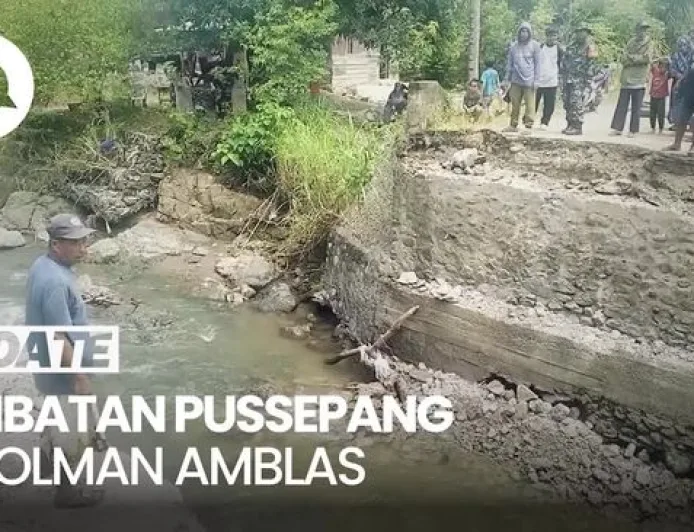 Jembatan Pussepang di Polman Amblas Akibat Banjir, Akses 4 Kecamatan Terputus