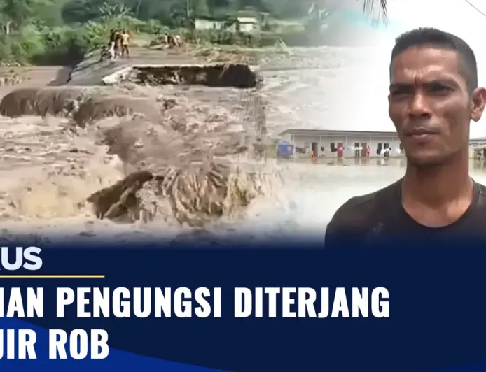 Banjir Rob Terjang Hunian Pengungsi, Korban Terpaksa Tinggalkan Huntara