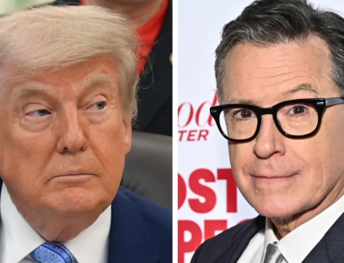 Trump Bagikan Video AI Buang Stephen Colbert ke Tempat Sampah dan Menari